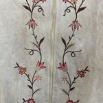 Designers Studio Originals Suede Embroidered Sweater Vest Women's Size Small Brown Photo 6
