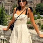 Bow Folds Decorate Sling Sexy Sleeveless Beach Party mini dress Tan Size XS Photo 1