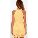 Lulus Yellow Lace Sleeveless Halter Mini Dress Photo 2