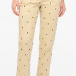 J.Crew  High Rise Girlfriend Chino Pant Khaki Tan Green Christmas Trees Holiday Photo 0