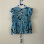 Free People  Naya Printed Ruffle Floral Top NWT Size S Photo 4