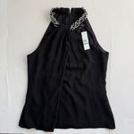 Carmen Marc Valvo  Black Beaded-Neck Halter Top Size 16 NWT Photo 3