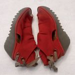 Fly London Yull Red Perforated Nubuck Peep-Toe Wedge Sandals size 40 (9-9.5) Photo 4