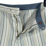 Liz Claiborne SZ 14 Jean Shorts Striped Hi-Rise Flat Front Rear Pockets Multi Photo 1