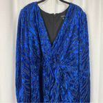 Torrid  Blue Velvet Burnout Long Sleeve Shirred Dress Sz.28 NWT Photo 6