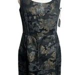 Anna Sui NWT  metallic camo print dress Sz 6 silver black bronze Photo 0