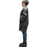 wilson's leather Vintage  Black Long Bomber Jacket Medium Fit Biker Style Photo 3