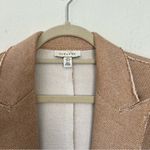 Topshop Raw Edge Open Career Blazer Jacket in Beige Photo 2