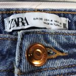 ZARA  Blue High Rise Button Fly Raw Hem Jeans Size 4 Photo 4