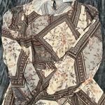 Elegant Geometric Patterned Dress Size S by Miss U Brown Photo 1