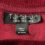 Topshop Velour Mock Neck Sweatshirt Maroon Size 8 Photo 2