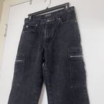 Vintage Action West Black washed High rise straight leg cargo jeans size 7 Photo 1