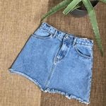 John Galt Frayed Hem Denim Mini Skirt Photo 0