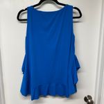 Susana Monaco Susan Monaco Womens Blue Ruffled Tank Top Blouse Size Small Maternity Breezy Photo 2