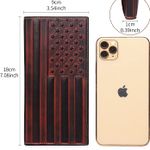 Mens Wallet Long with US Flag, Men's Wallet Leather Bi folding wallet for men- Gifts for Men (Wine Red, Modern) Photo 3