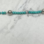 Faux Turquoise Beaded Cross Stretch Necklace Photo 3