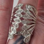 Vintage Bat Wing Unbranded Statement Ring Silver Photo 13