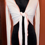 Akira  White Cardigan with Orange seams Photo 0