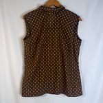 Koret of California Brown with Bows Button Front Tank Blouse Size Medium Photo 1
