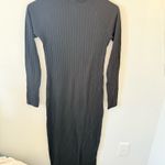 Ultra Flirt Black turtleneck slit ribbed dress Photo 2