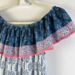Tolani Sierra Indigo Dress Off The Shoulder Hi High Low Boho Bohemian Small Photo 6
