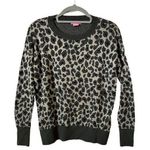 Isaac Mizrahi Women's Leopard Pullover Sweater Crew Neck M Grey Neutral Mobwife Photo 0