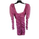 Oh Polly  Purple Leopard Print Mesh Ruched Bodycon Dress Size 2 Photo 2