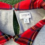 J.Crew Gray Long sleeve shirt with Red Tartan Plaid collar and hem, size small Photo 2