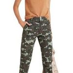 Anthropologie  Wanderer Camo Cargo Pants Women's 28 Green Relaxed Fit Boho Linen Photo 0