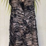 Ricki Freeman for Teri Jon strapless silk cocktail dress Size 8 tan/black Photo 14