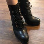 Stuart Weitzman Black Leather Combat Heeled Boots Photo 8