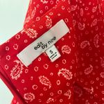Red and White Paisley Print Bandana Mini Dress Size S Photo 5