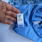 Splendid Floral Longline Puff Sleeve Blue Women's Top Medium Size Photo 5