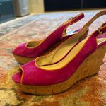 Nine West  Cork Wedge Shoes Peep Tow Size 7 Photo 1