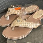 Harley Davidson  Womens Flip Flo Sandals Leather Brown Woven Biker Boho Size 5.5 Photo 0