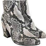 Bamboo  Vitality Snakeskin Ankle Boots Booties Black Gray 6.5 Chunky Animal Print Photo 1