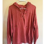 Aerie  Women's XS Pullover Hoodie Top Lace Up Drawstring Long Sleeve Copper Photo 0