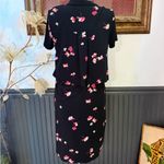 J. Jill Pima Cotton Floral Button Front Collared Dress ~ Size Small 💚🍄 Black Photo 2