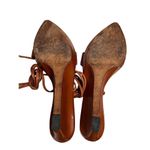 Rare Yves Saint Laurent Camel Leather Open Toe Wedge Sandals Strappy Women 41 Brown Size 10 Photo 8