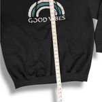 Good Vibes Thick Heavy Hoodie Black w Aqua & White Rainbow Sweater Women's 2XL Size XXL Photo 6