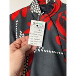 Vintage 60s Sears Crestknit Mod Dress XS S Tag Jr 9 Black‎ Red Floral Scarf Mod Photo 7