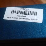 Beveled Pink Glass Ion Plated Rose Gold Stainless Steel Station Bracelet Photo 9