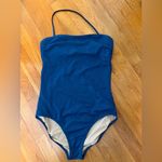 J.Crew  One Piece Swimsuit Optional Strap Or Strapless Aqua Turquoise Blue Sz 12 Photo 2