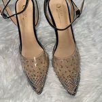 OLIVIA JAYMES POINTED TOE RHINESTONE CLEAR HIGH HEELS Black Size 9 Photo 5