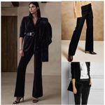 Banana Republic Martin fit velvet black flare pants lined satin waist size 4 Photo 1