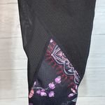 Gaiam Black W/ Floral Print Capri Leggings S Photo 2