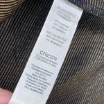 Chico's  Blazer Jacket Womens Small Gold‎ Black Career Geometric linear blazer Photo 4