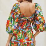 Dress Forum  open back puff sleeve Floral Multicolor Maxi Dress size M Photo 1