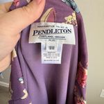 Pendleton NWT Purple Ditzy Floral Short Sleeve Button Down Blouse Womens 18W Photo 4
