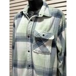 Arizona Jeans Arizona Jean Co Fleece Jacket Snap Closure Size Small Blue/Green/White Plaid Photo 1